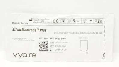 Vyaire 9623-810P Silver Mactrode Plus Resting ECG Electrodes (x) - Pack of 100